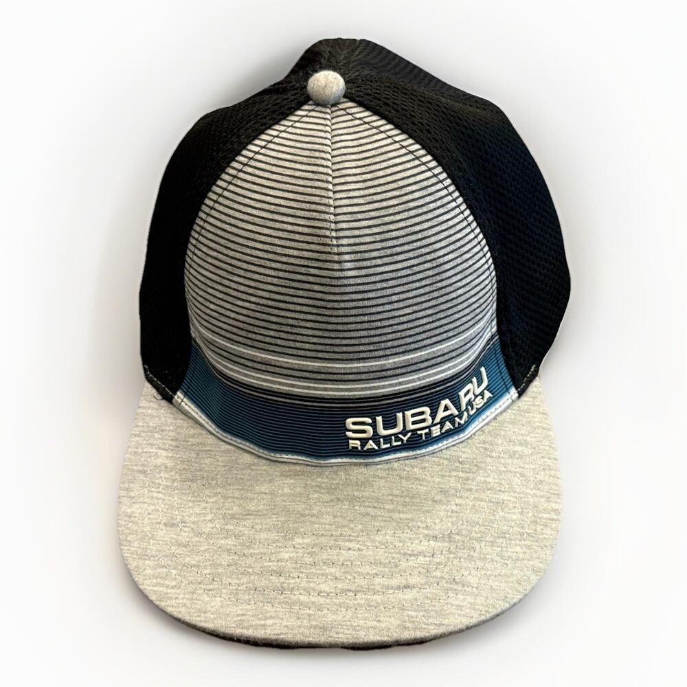 K-Products Subaru Rally Team USA Mens Gray Black Fitted Mesh Hat One Size Cap